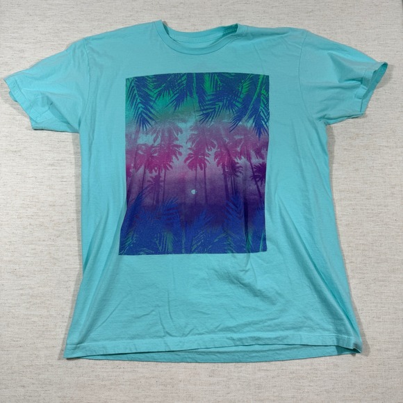 Rebels & Nomads Other - Rebels & Nomads T-Shirt Mens L Turquoise Excellent Tropical Graphic Cotton